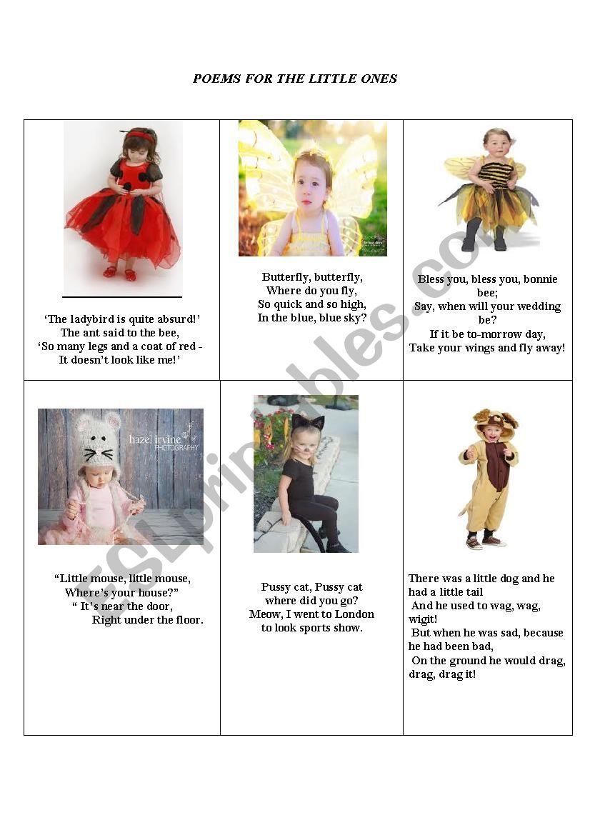 poems for the little ones worksheet