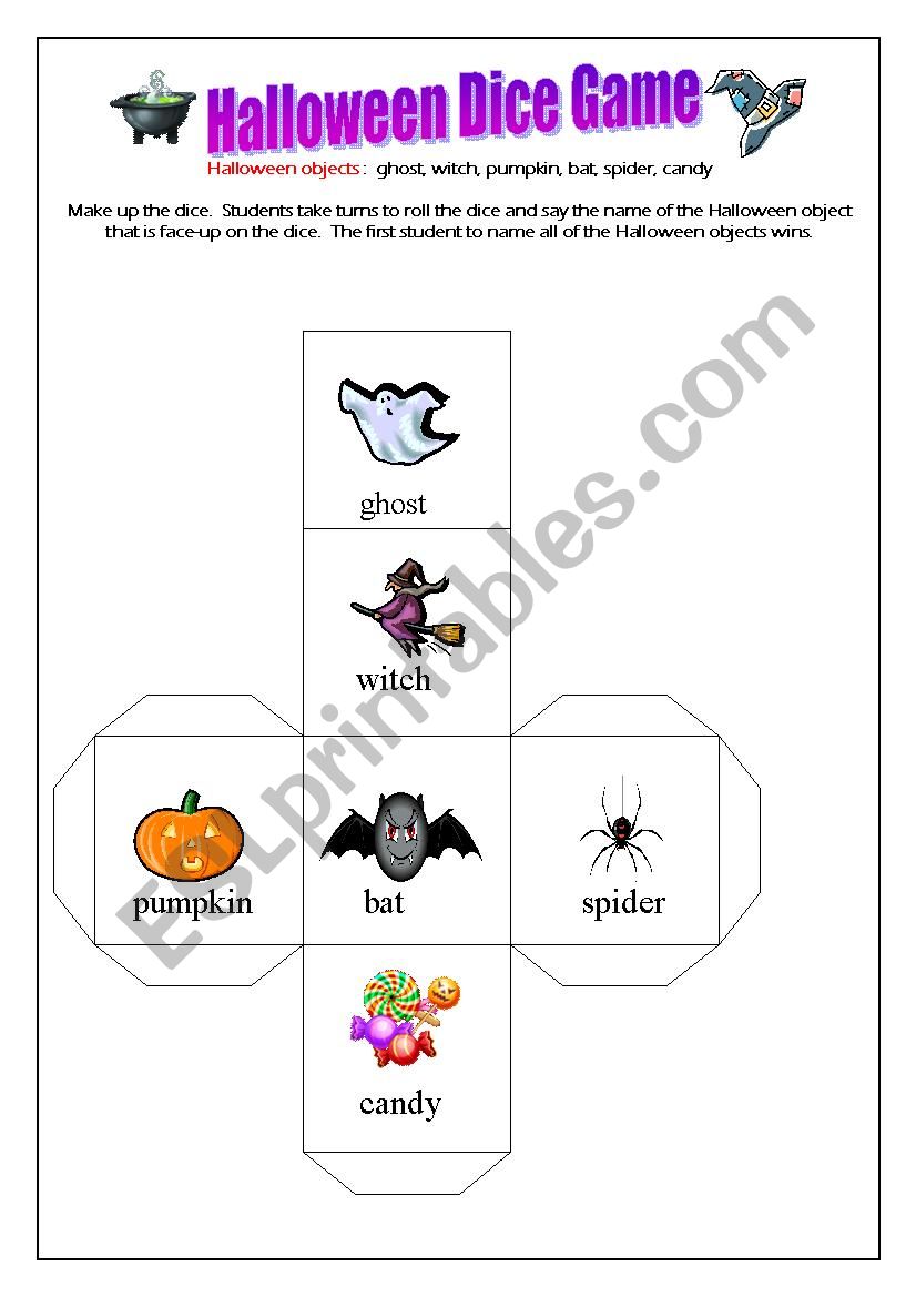 Halloween Dice Game worksheet