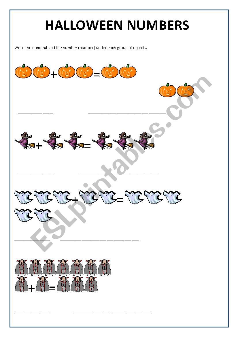 Numbers - Halloween worksheet