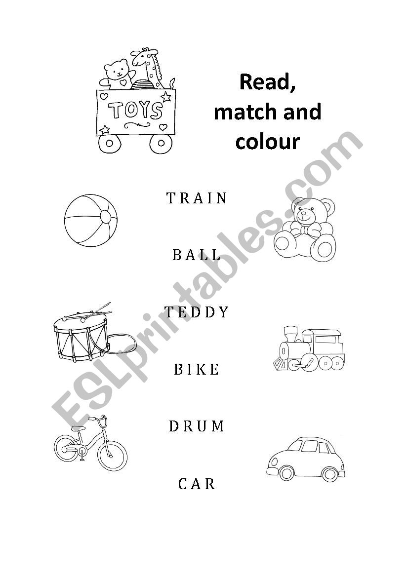 Toys match worksheet