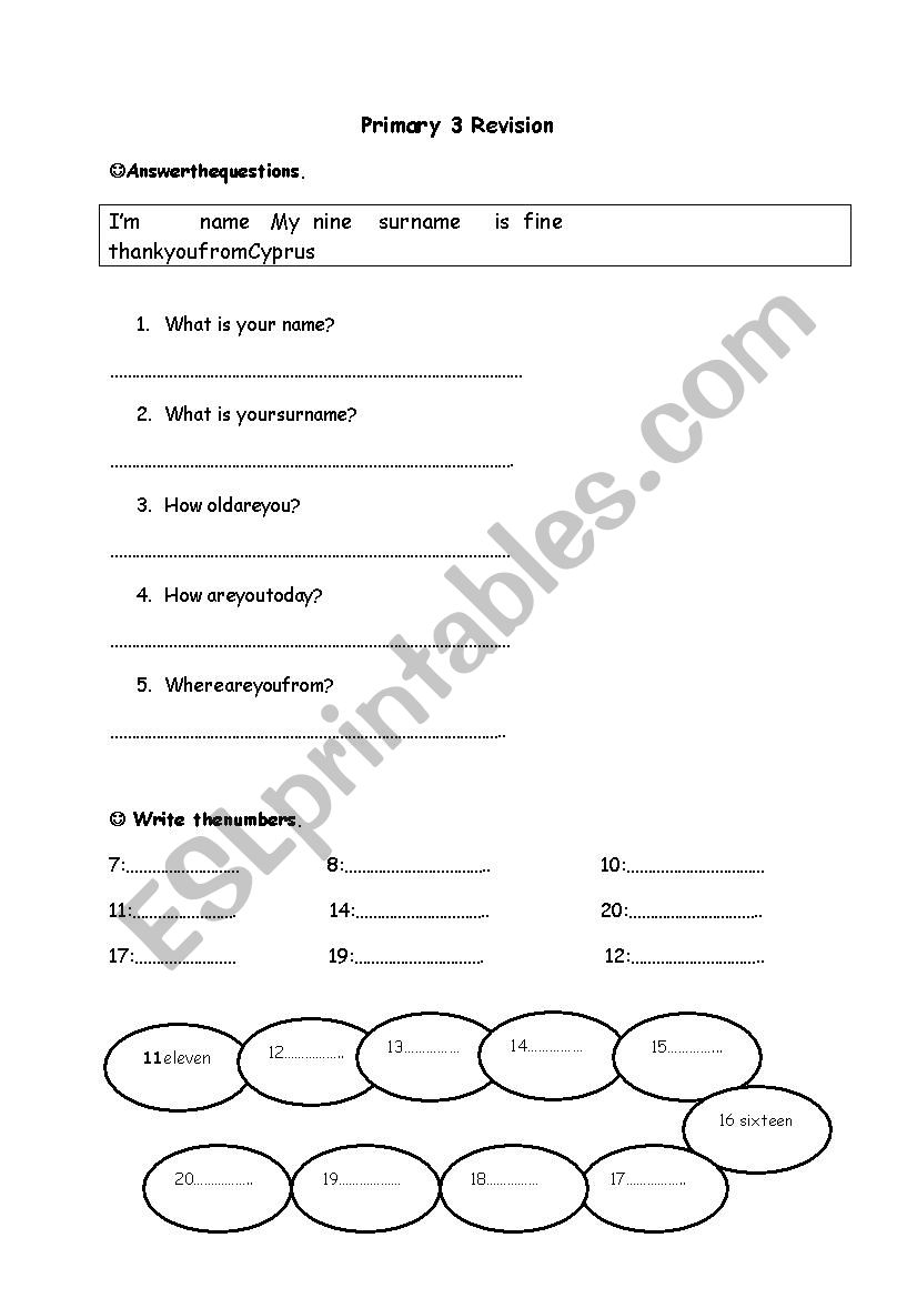 numbers shapes personal question