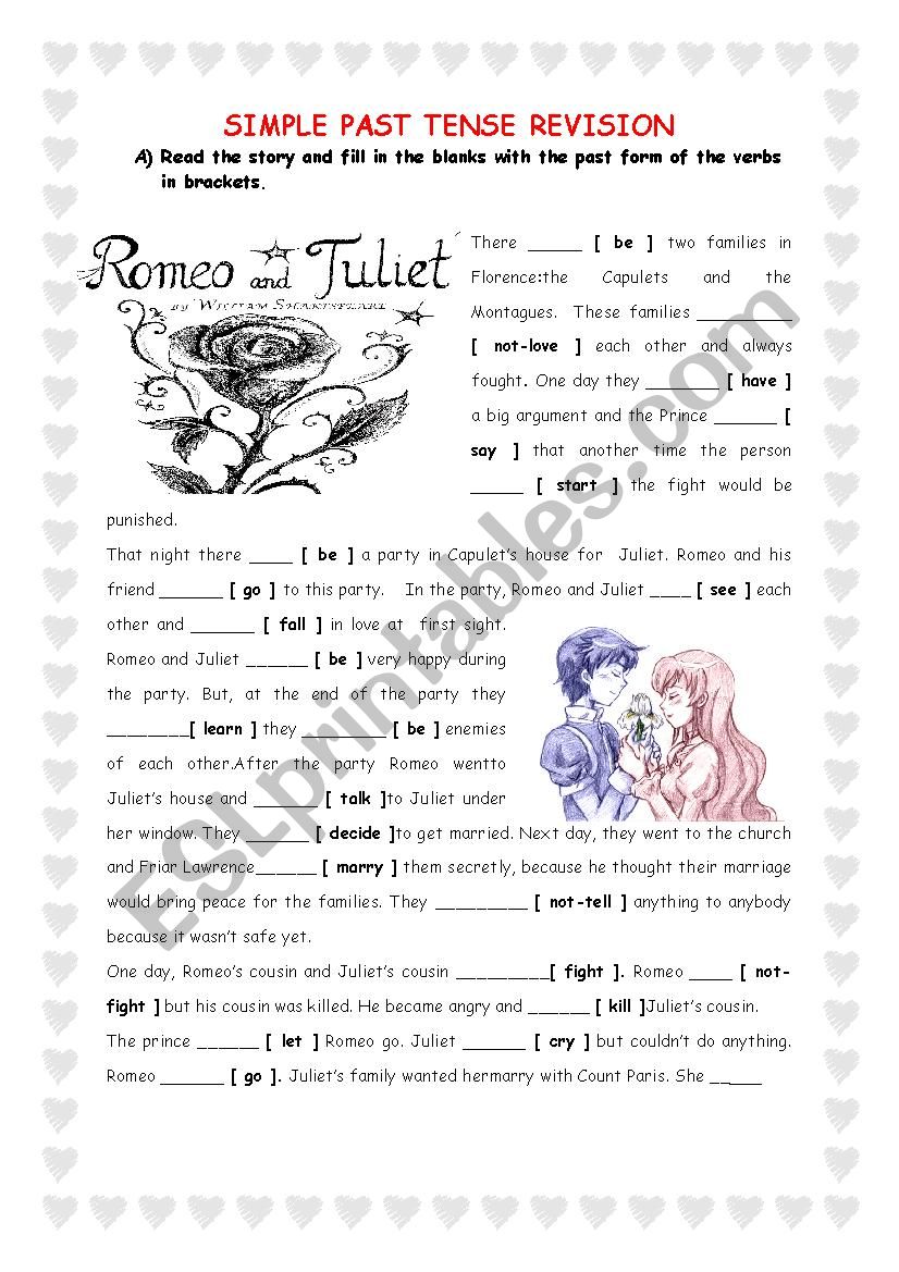 Simple Past Tense Revision worksheet