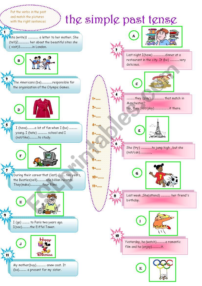 the simple past tense worksheet