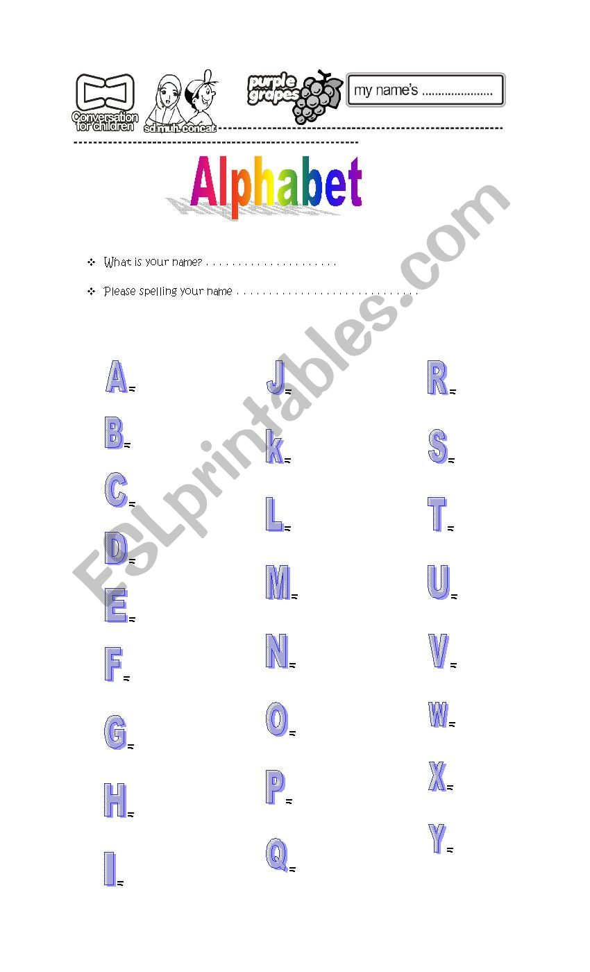 Alphabet ESL worksheet by Rina89