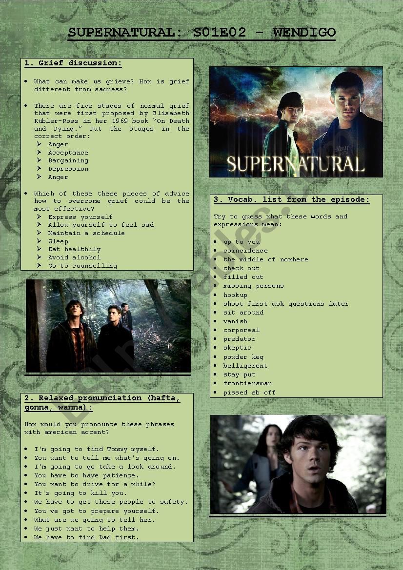 Supernatural worksheet s01e02 worksheet