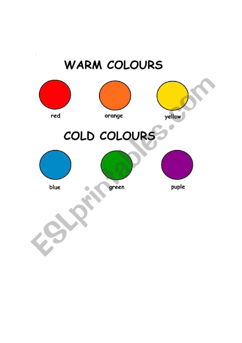 The Types Of Colours Esl Worksheet By Mimumi