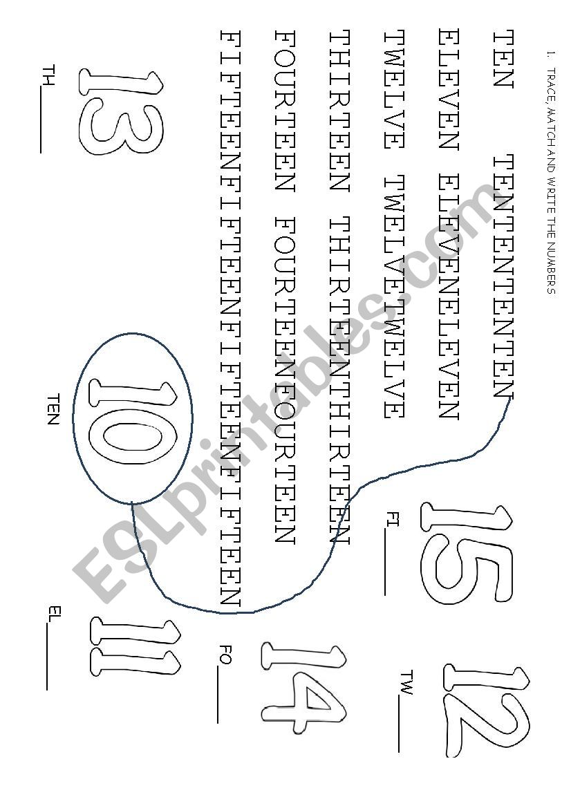TRACING NUMBERS worksheet