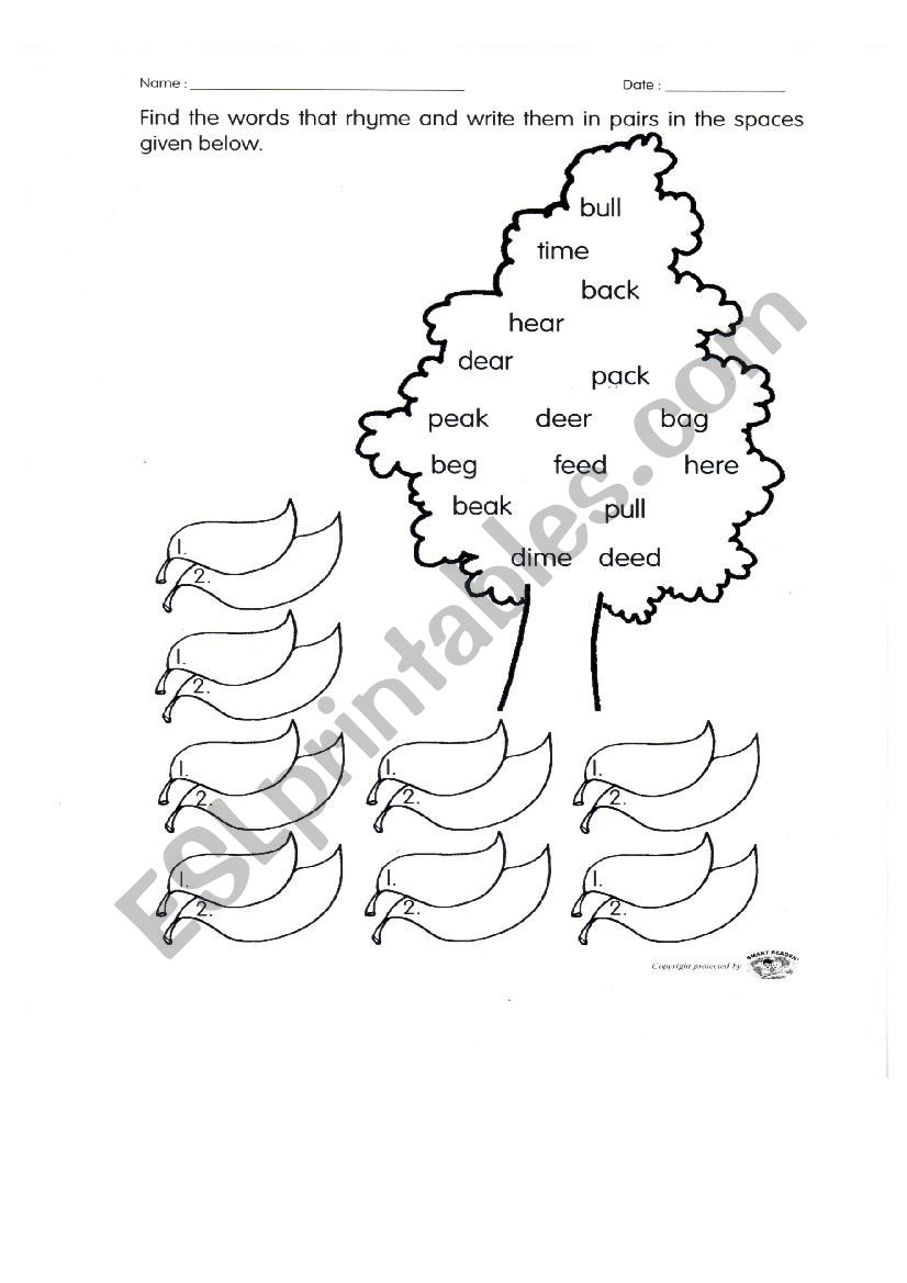 Rhyme worksheet