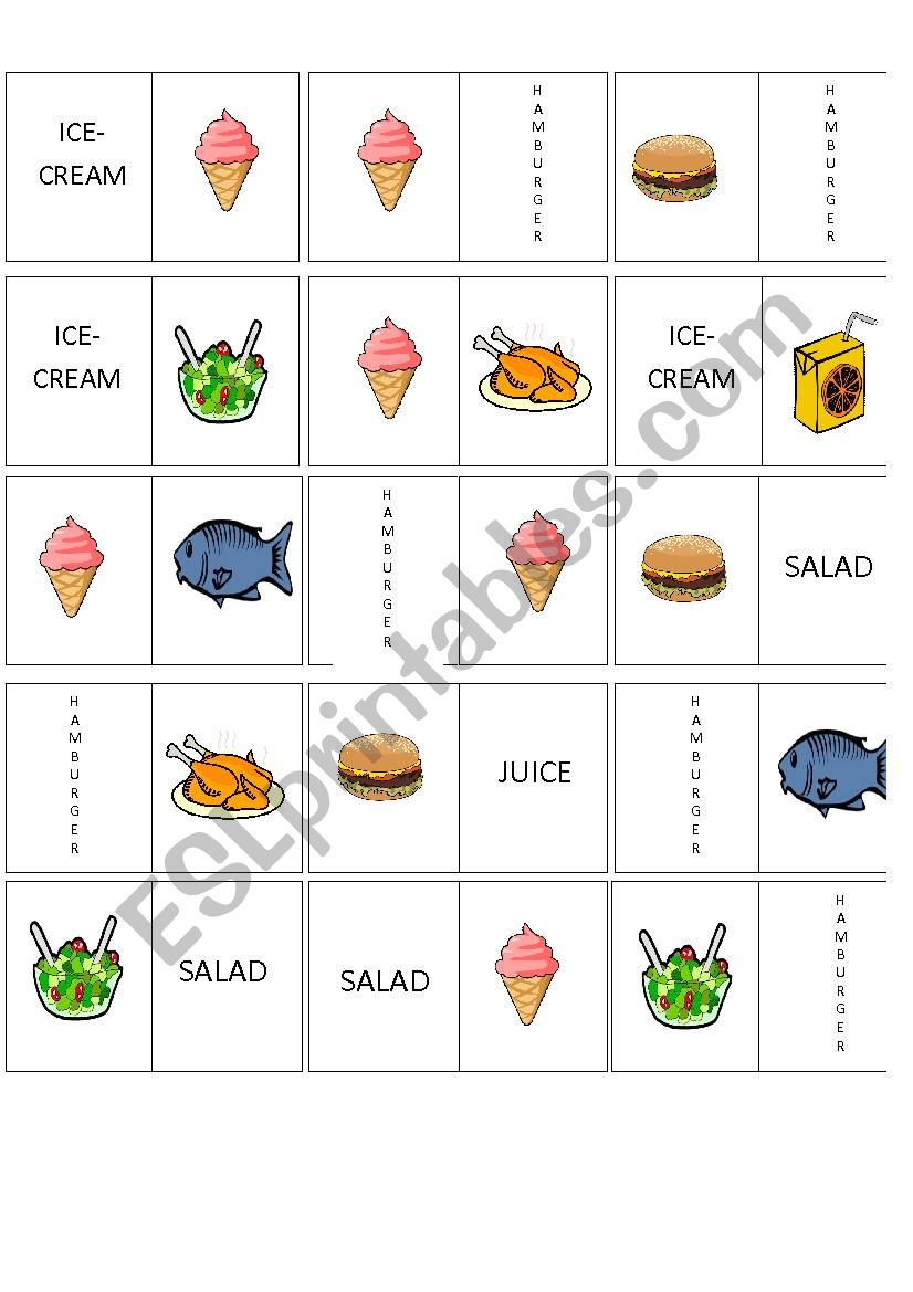 FOOD DOMINO worksheet