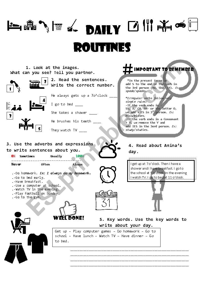 Simple present activities. worksheet