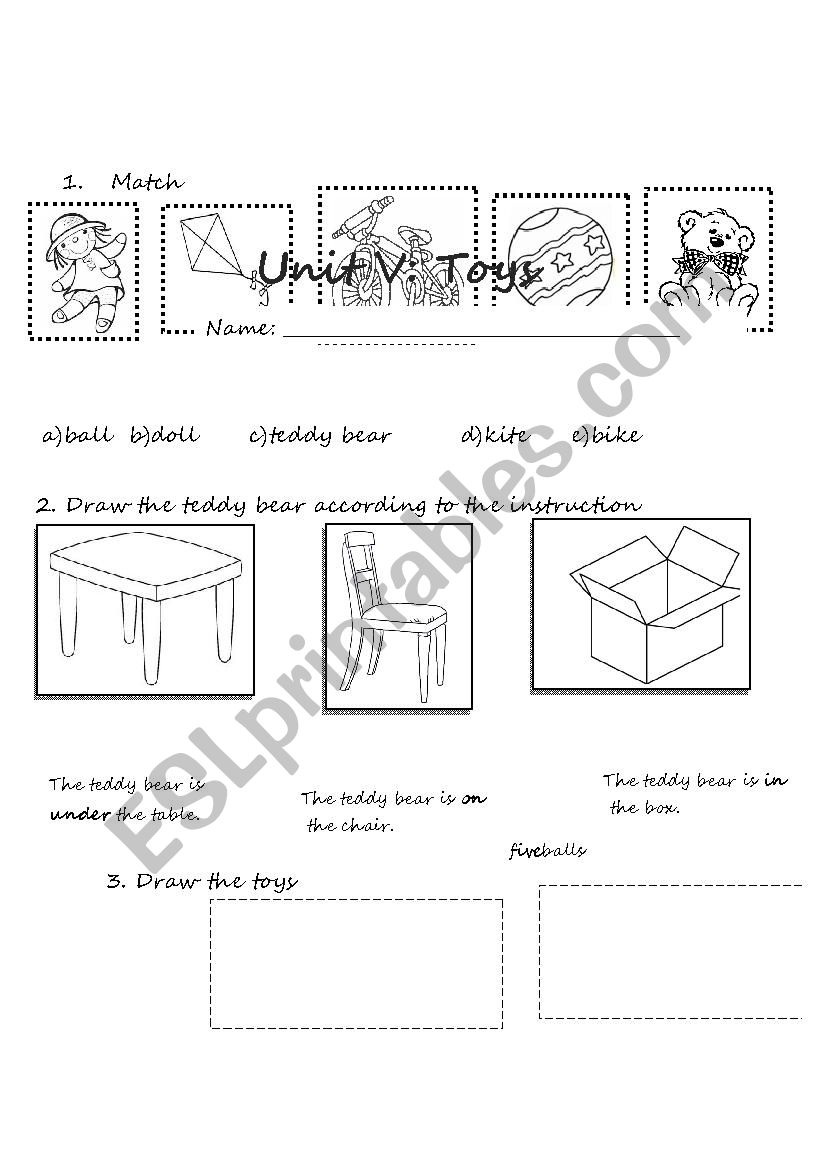 Toys worksheet