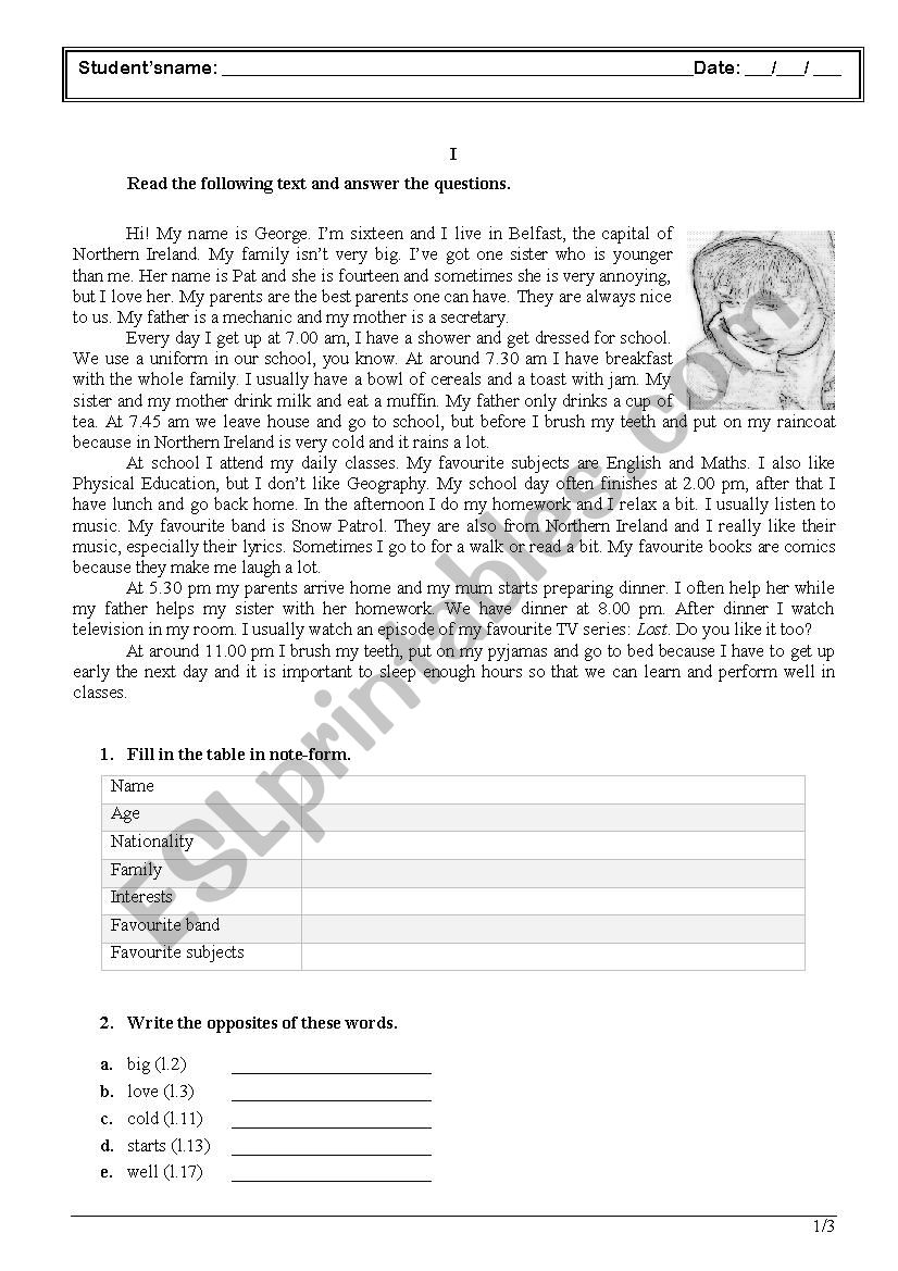 Revision Worksheet worksheet