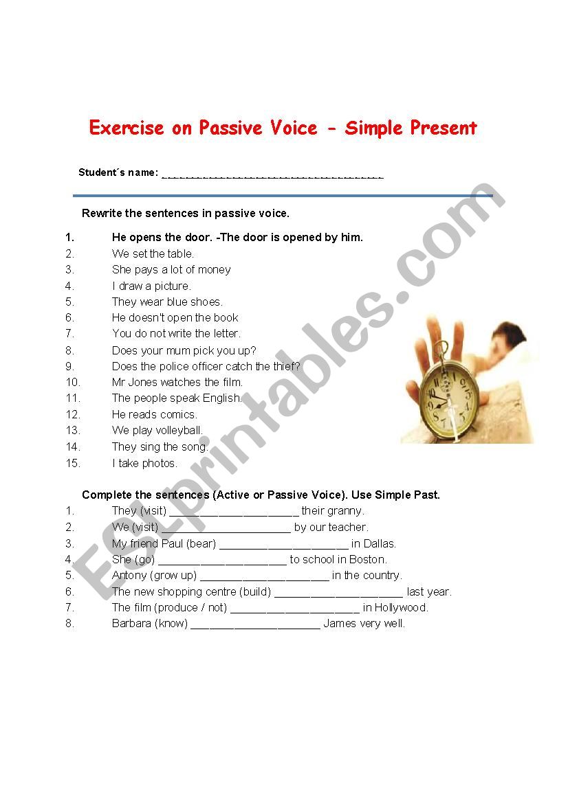 Exercise on Passive Voice - Simple Present