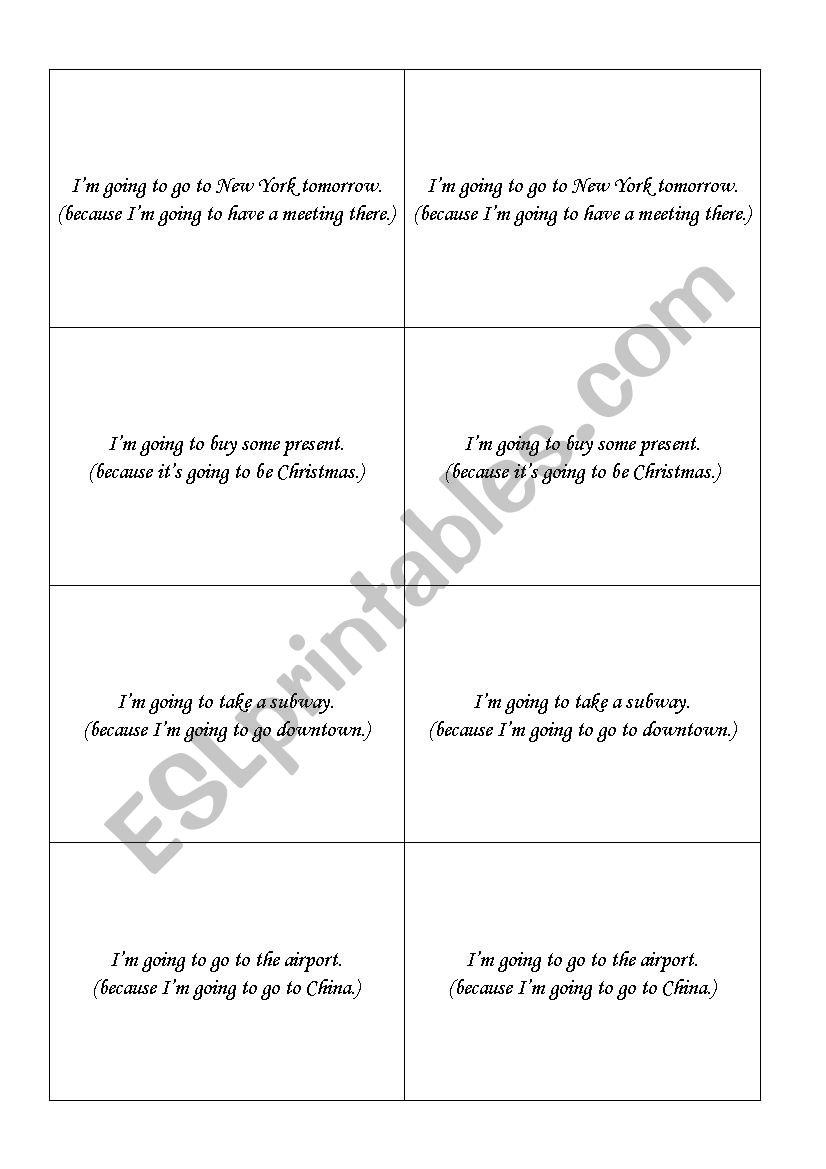 be going to (wholeclass game) worksheet