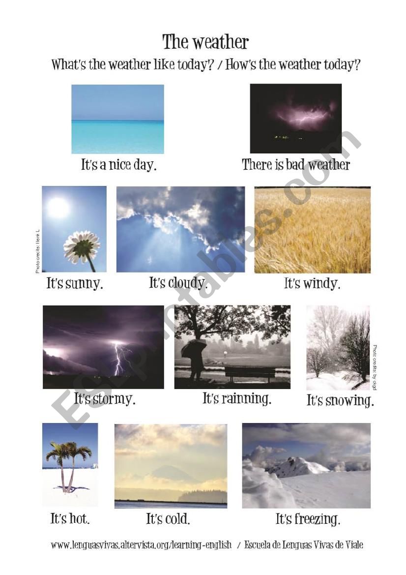 The weather flash-card worksheet