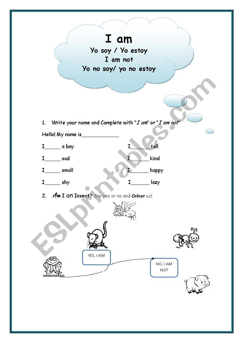 Starting with the verb TO BE worksheet