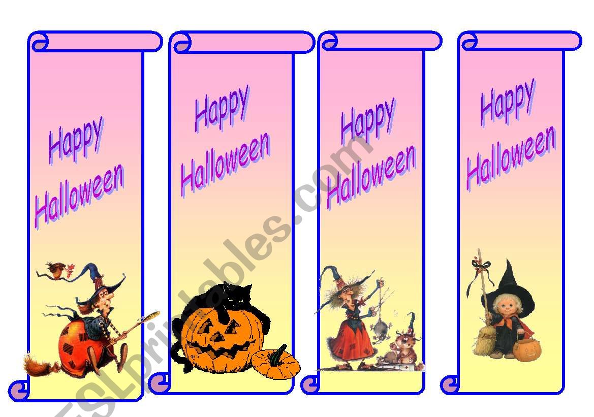 bookmarksHalloween worksheet