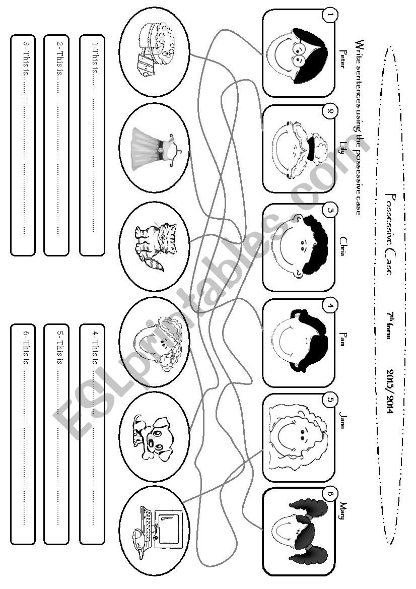 POSSEESSIVE CASE  worksheet