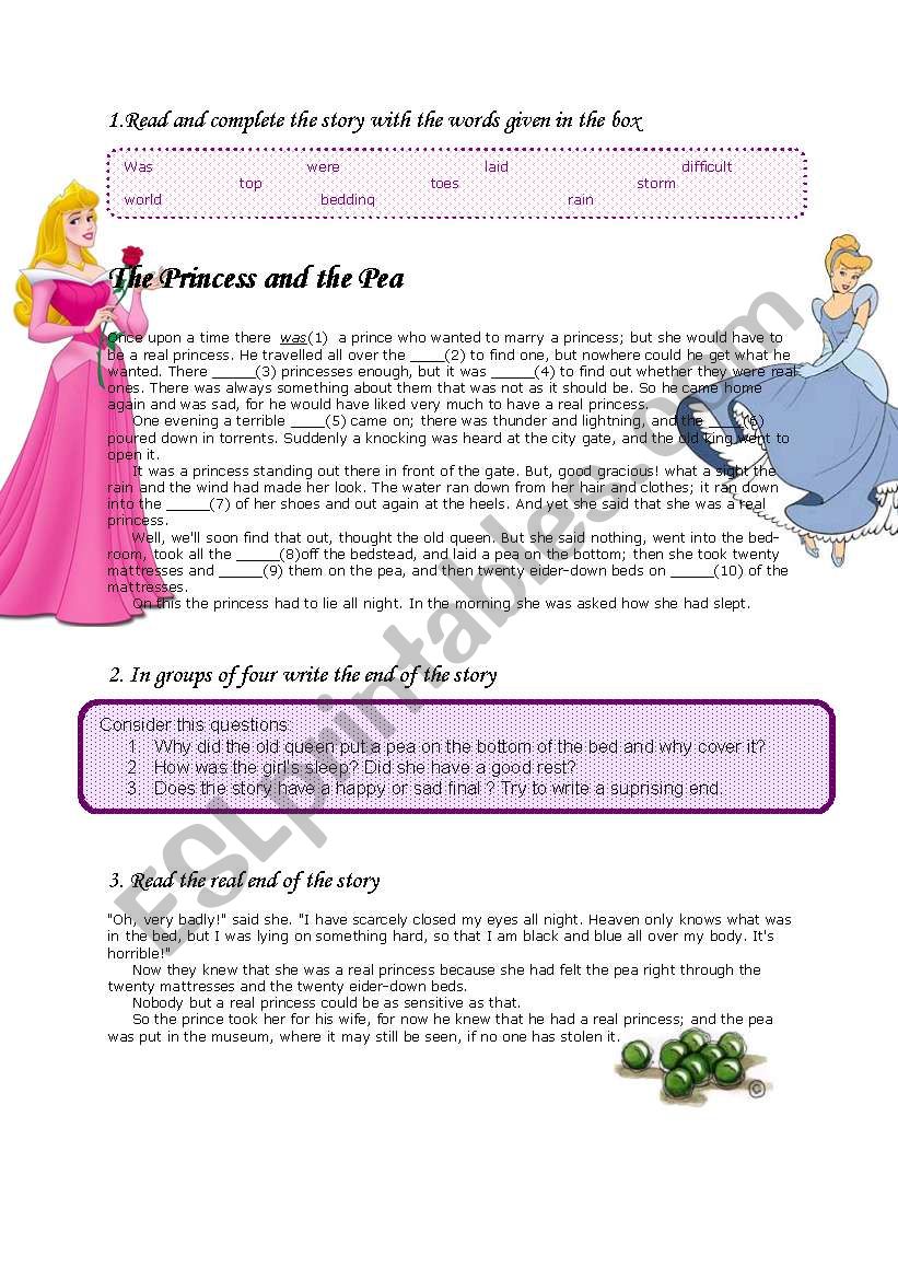 a tale of pea worksheet