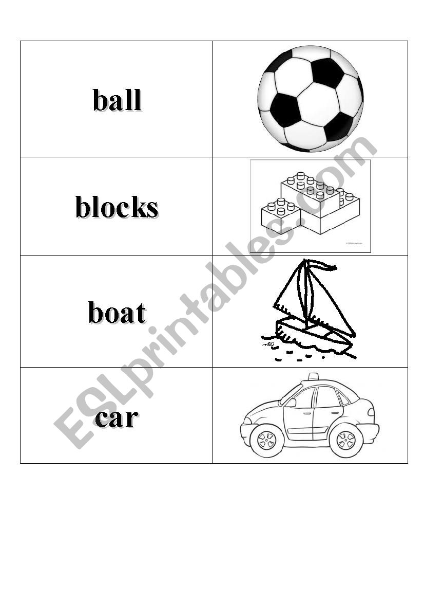 Toys - flashcards worksheet