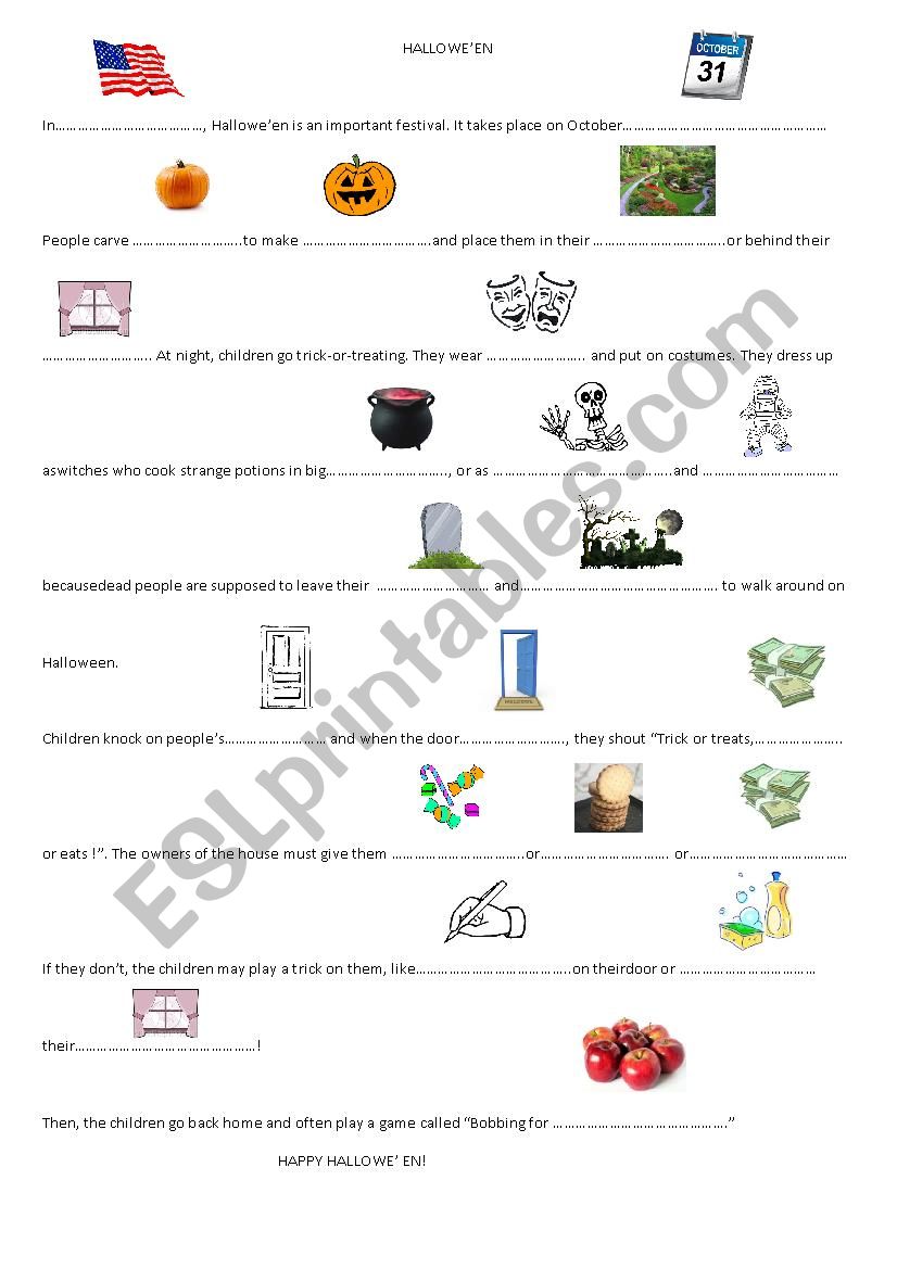 Halloween  worksheet