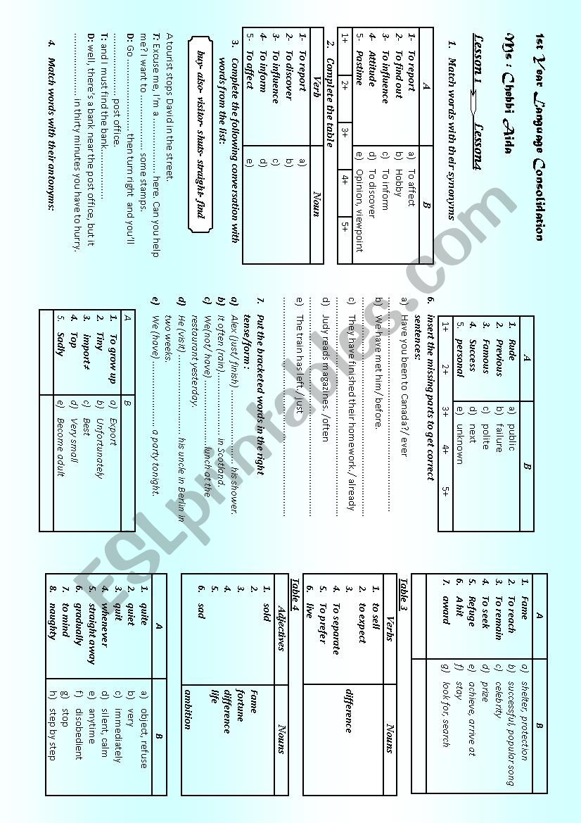 1st review: language and vocab