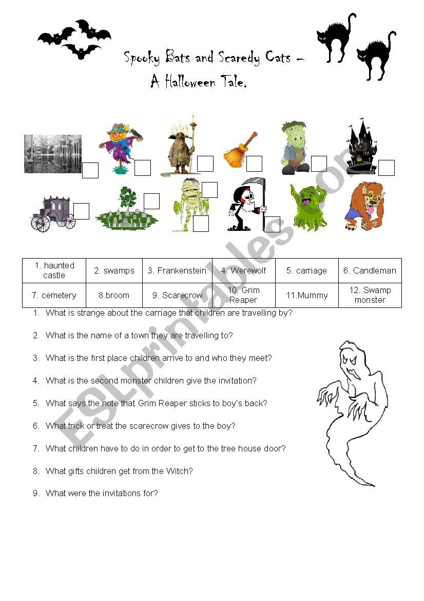 Halloween video activity worksheet