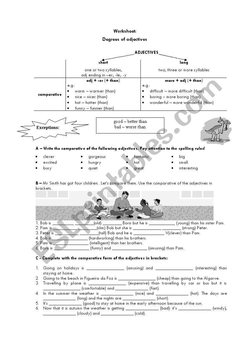 Degrees of Adjectives worksheet