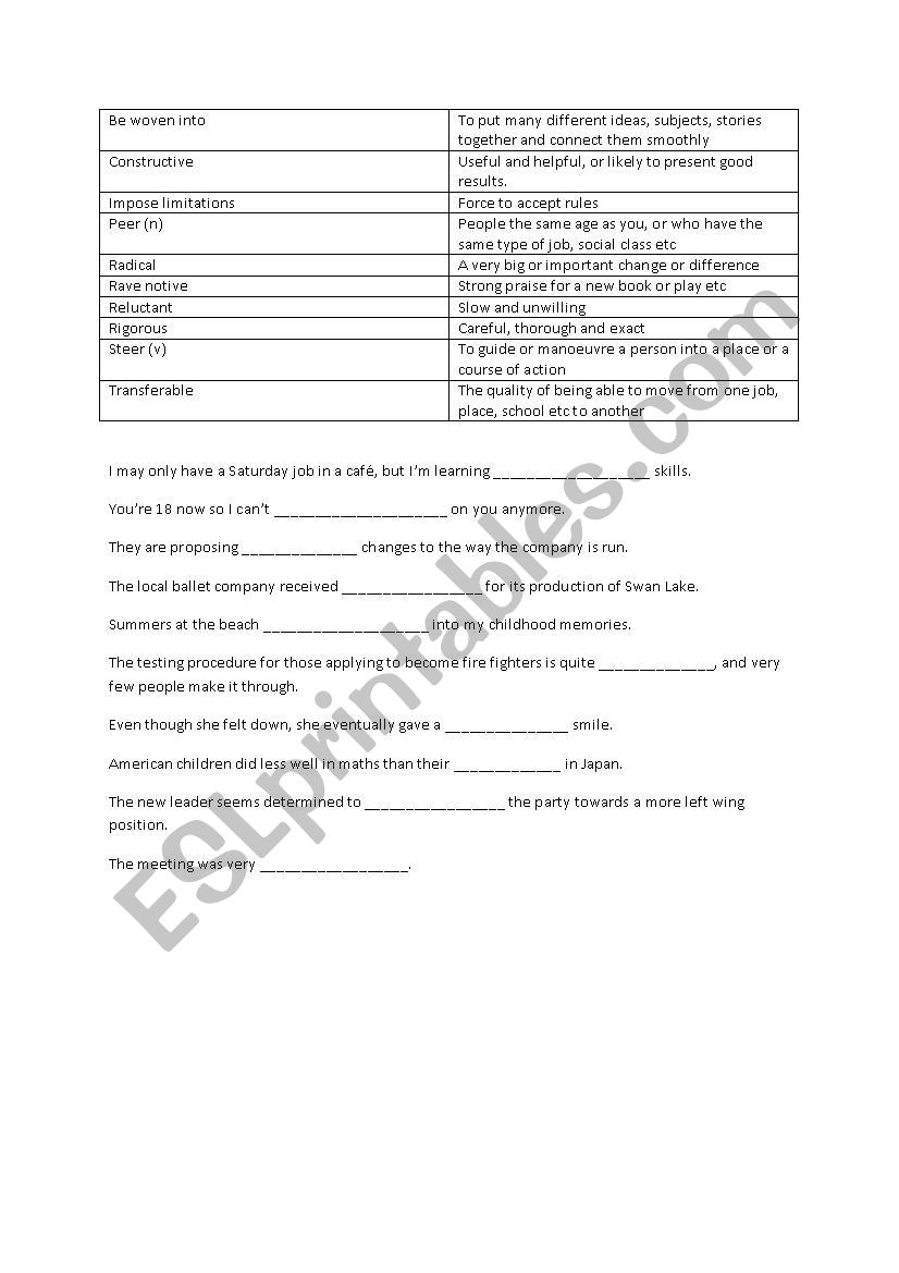 CAE Advanced Expert Unit 2b gap fill