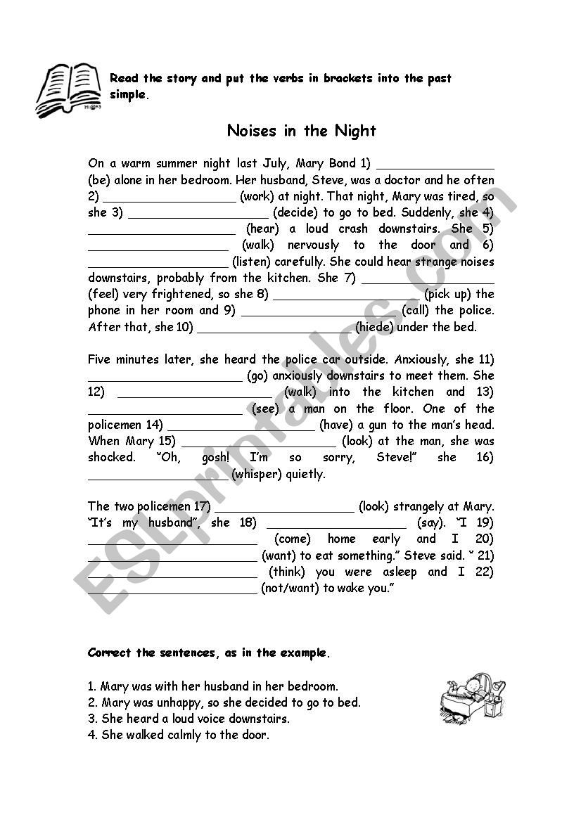 Noises in the night worksheet
