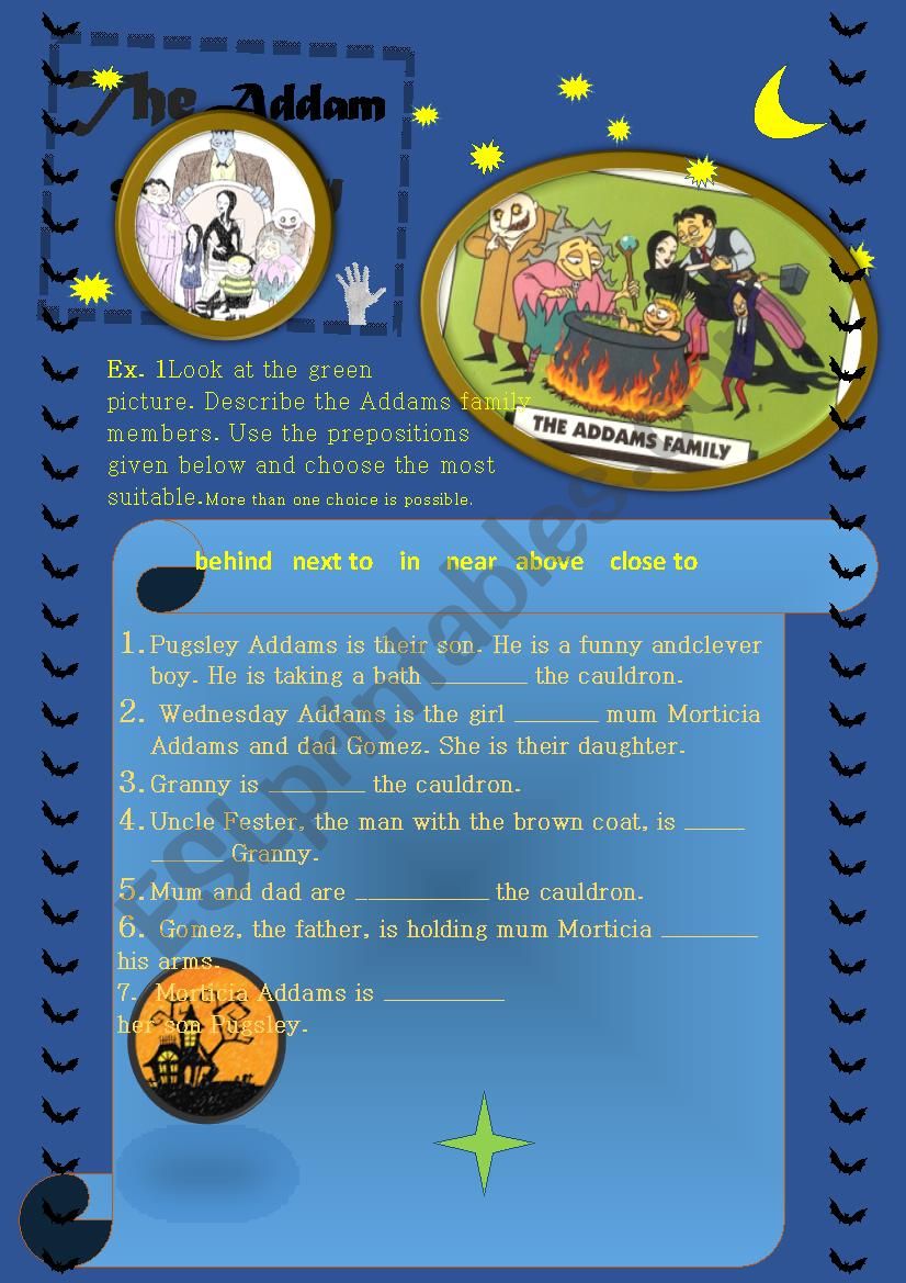 The Addams Family 2 worksheet