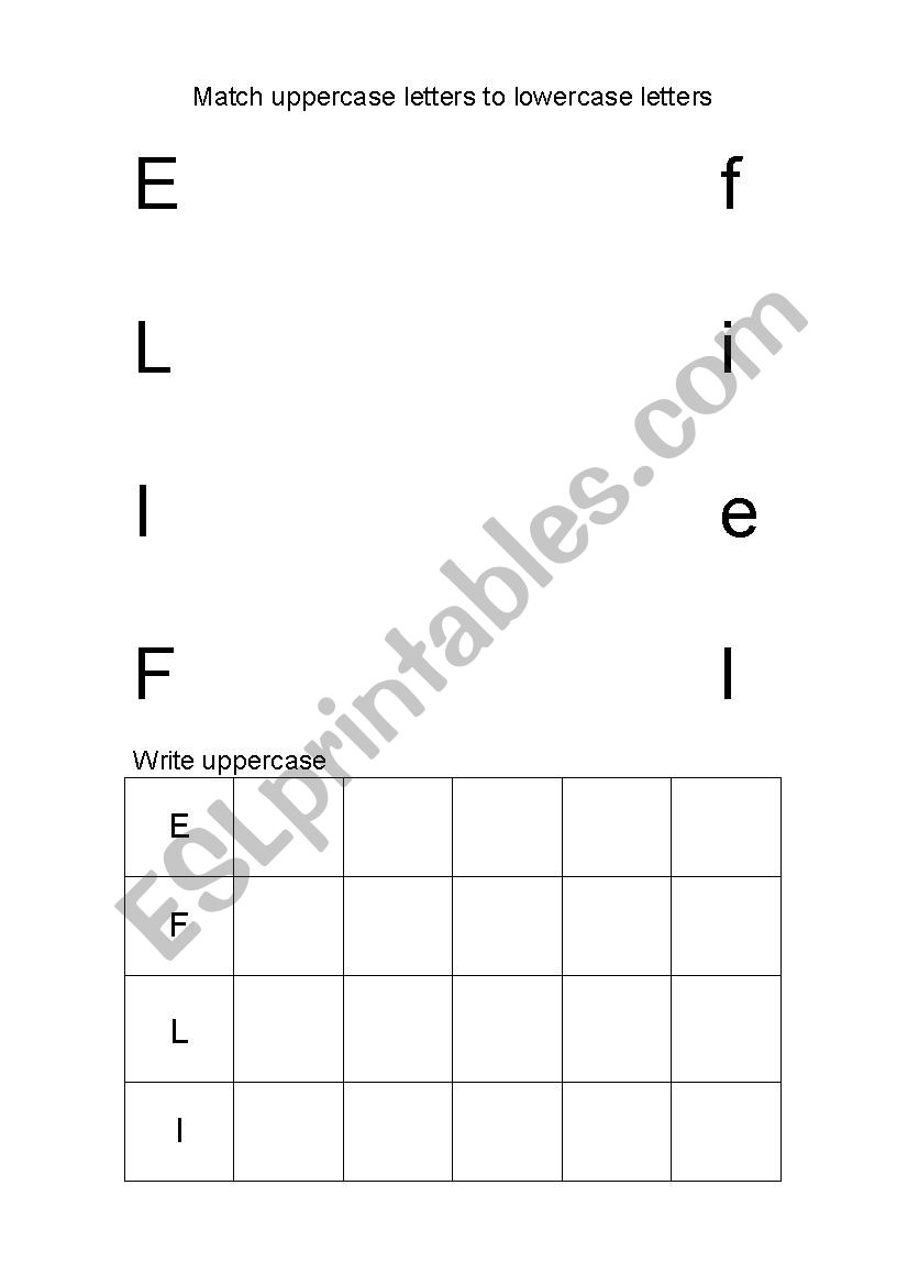 Match  worksheet