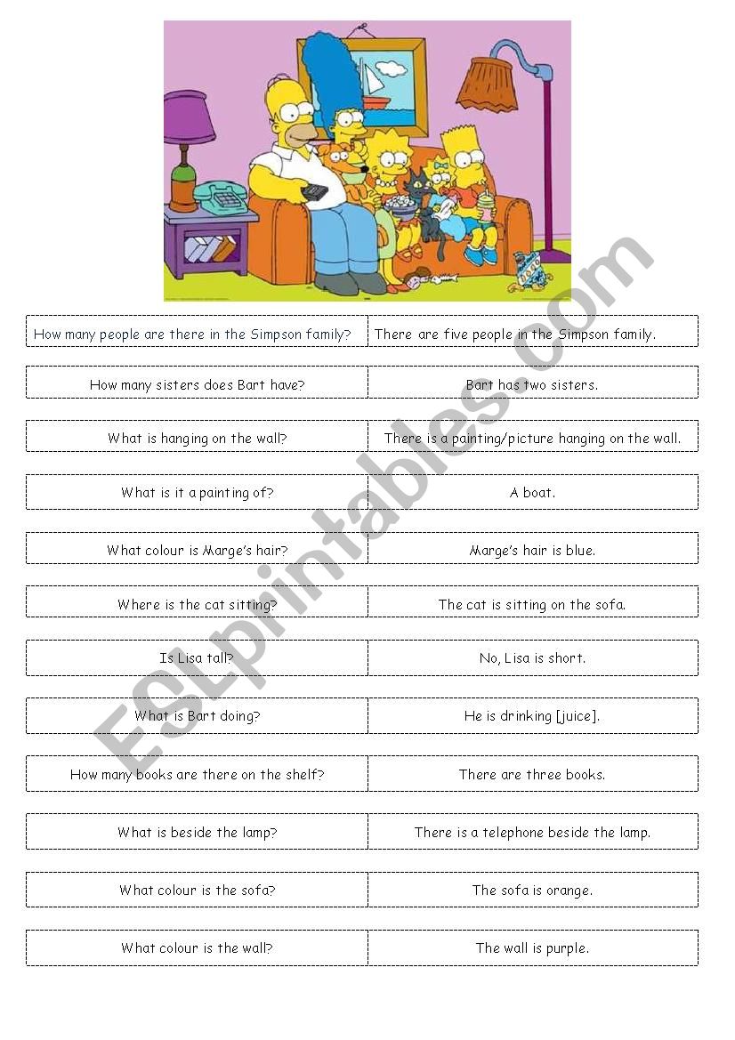 The Simpons speaking exercise worksheet