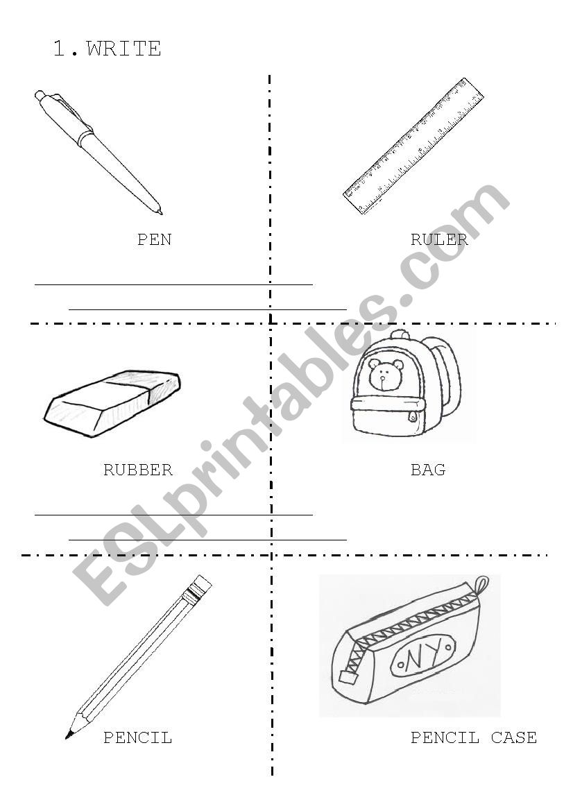 School things worksheet