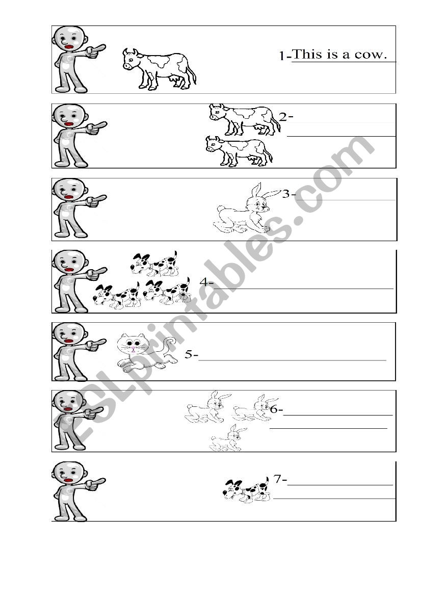 ANIMALS-THIS-THAT-THESE-THOSE worksheet