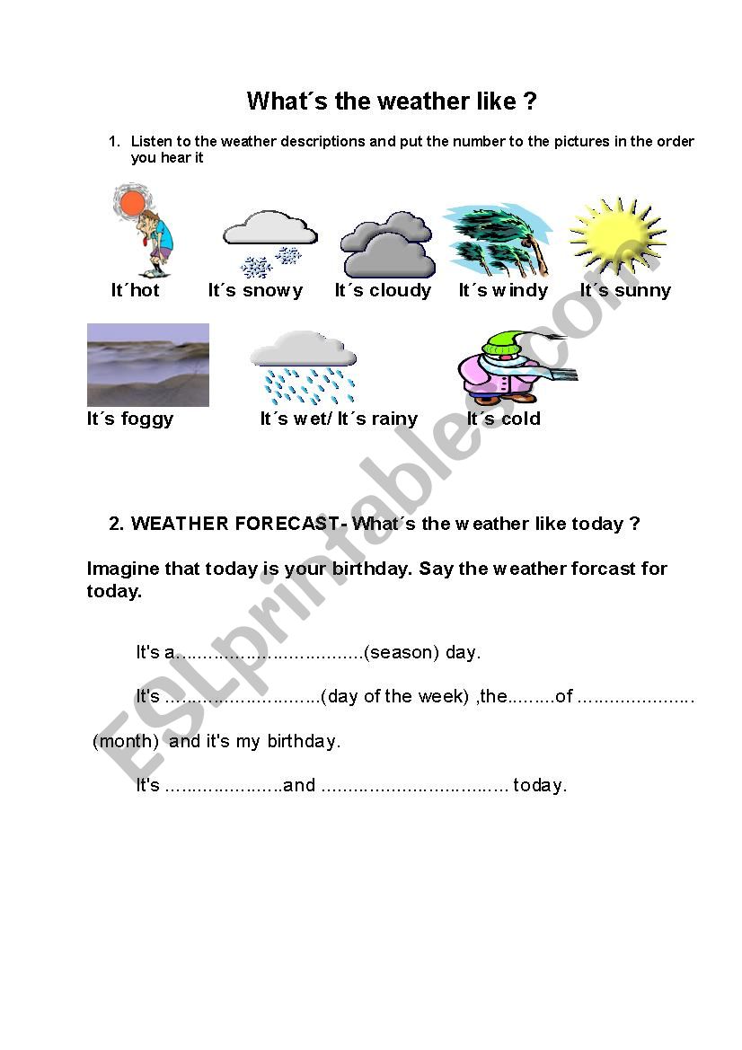 What.s the weather like? worksheet