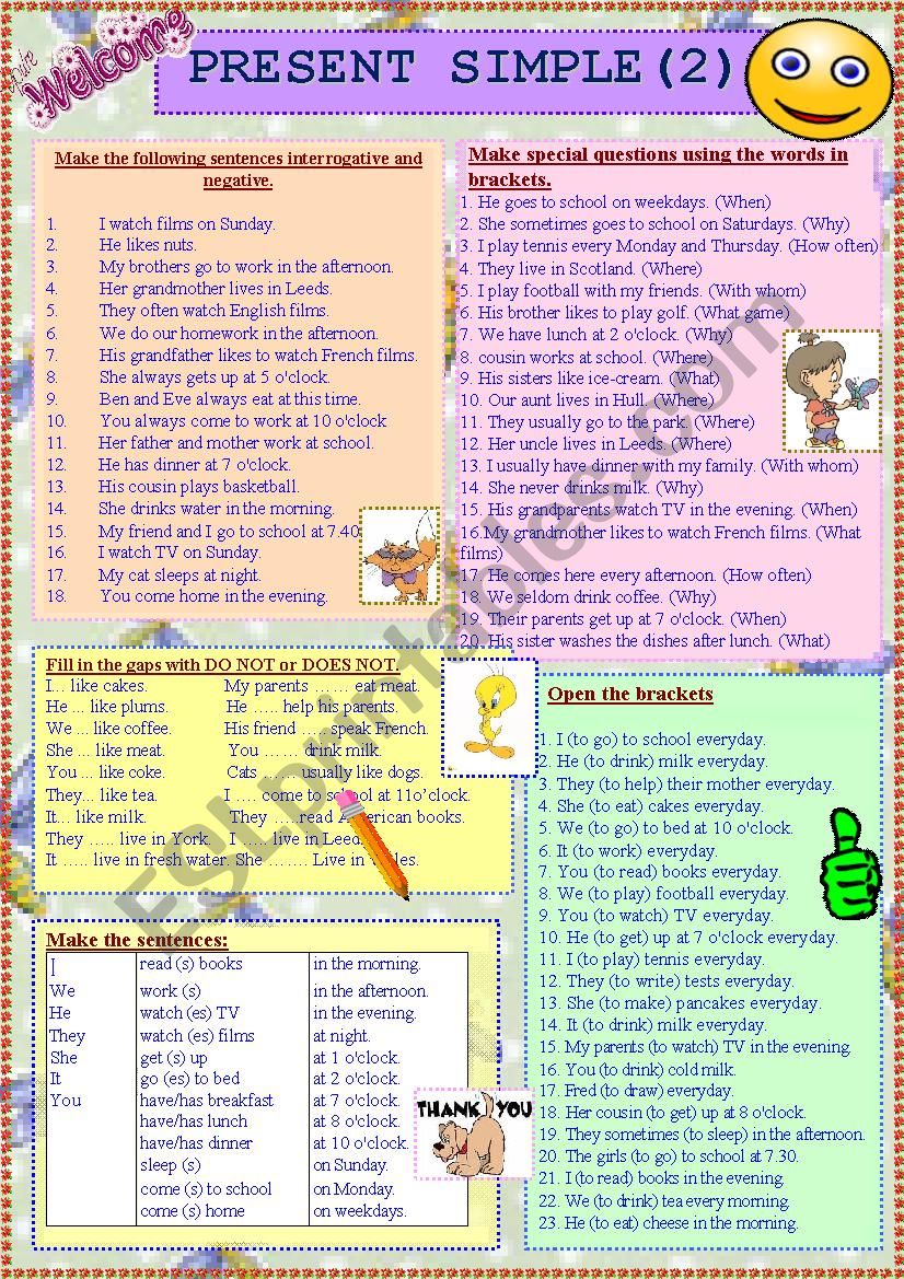 PRESENT SIMPLE (2) worksheet