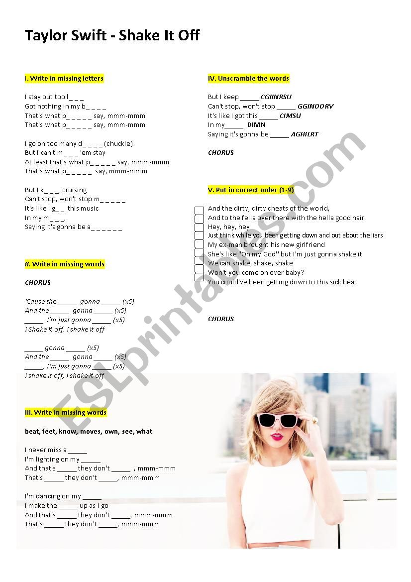Taylor Swift    Â´shake it offÂ´