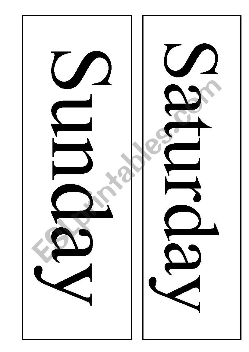 days of the week worksheet