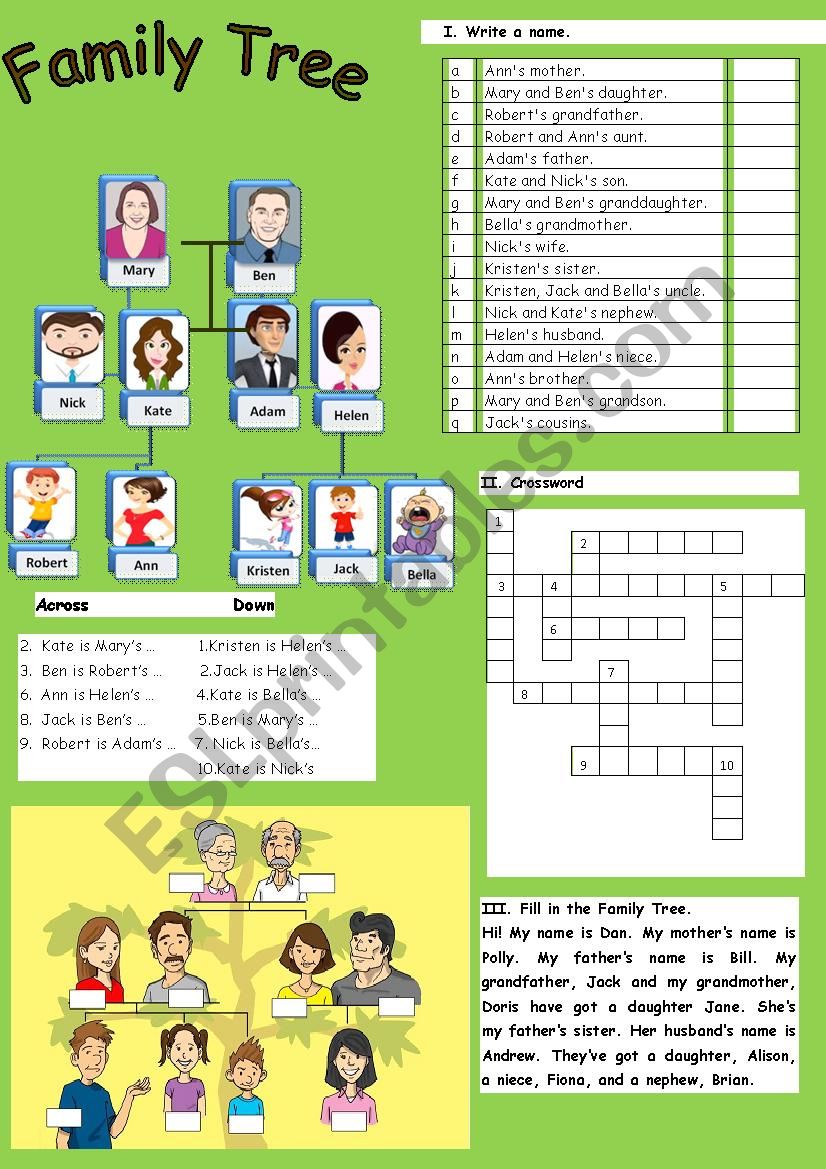 Family Tree worksheet