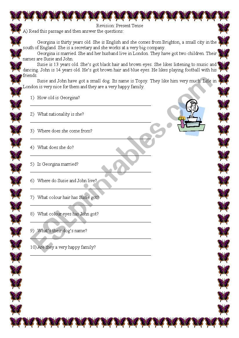 Simple Present tense worksheet