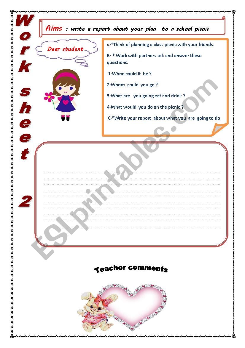 write a report  worksheet