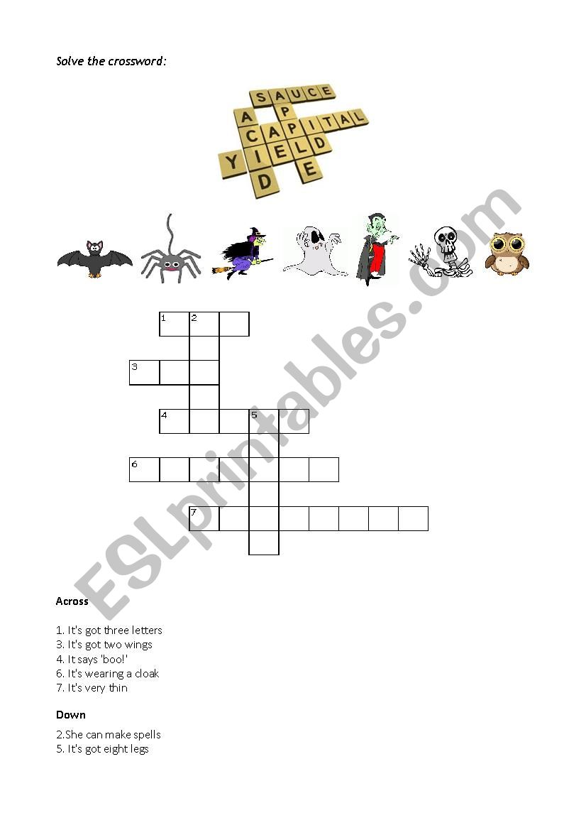 Halloween Crossword worksheet