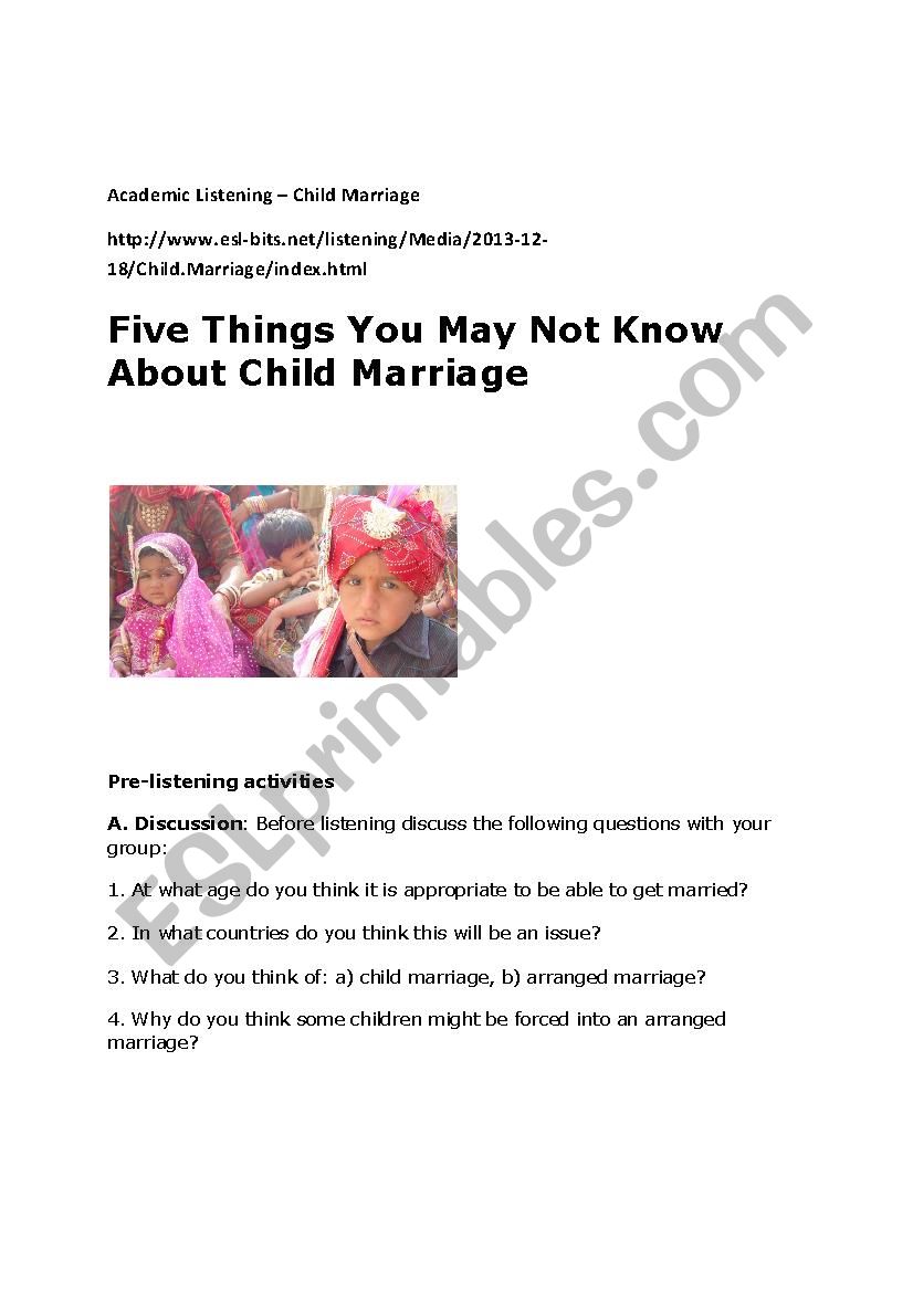 Academic Listening - Child Marriage