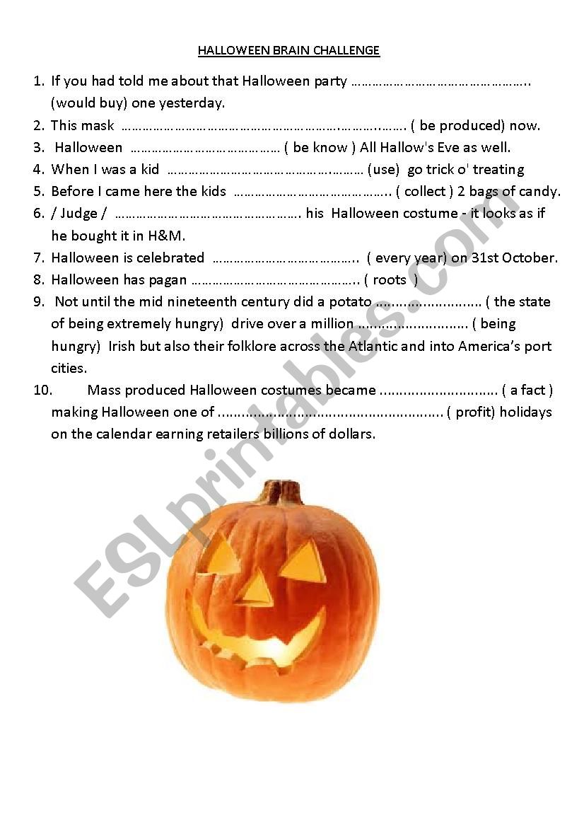 Halloween Tasks Advanced Learners ! PART TWO 