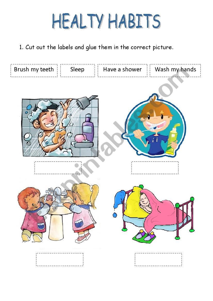 healthy habits worksheet