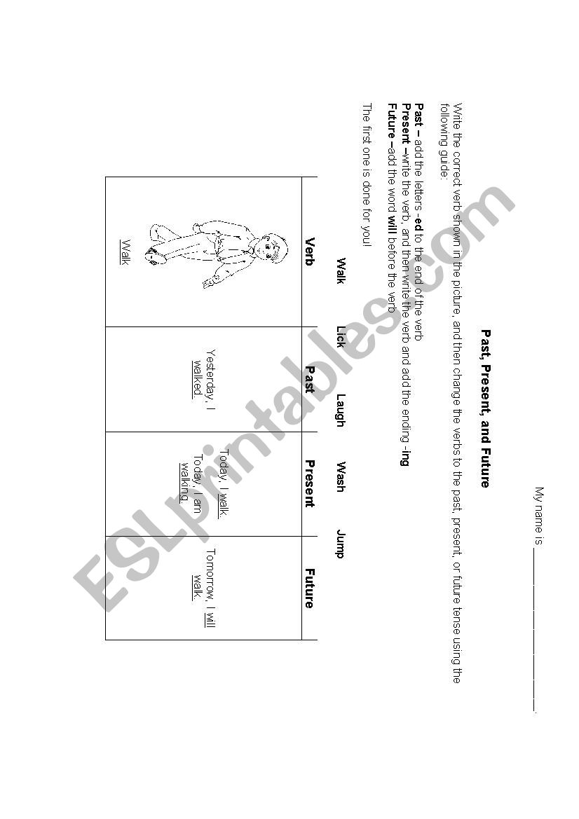 Past, Present, Future worksheet