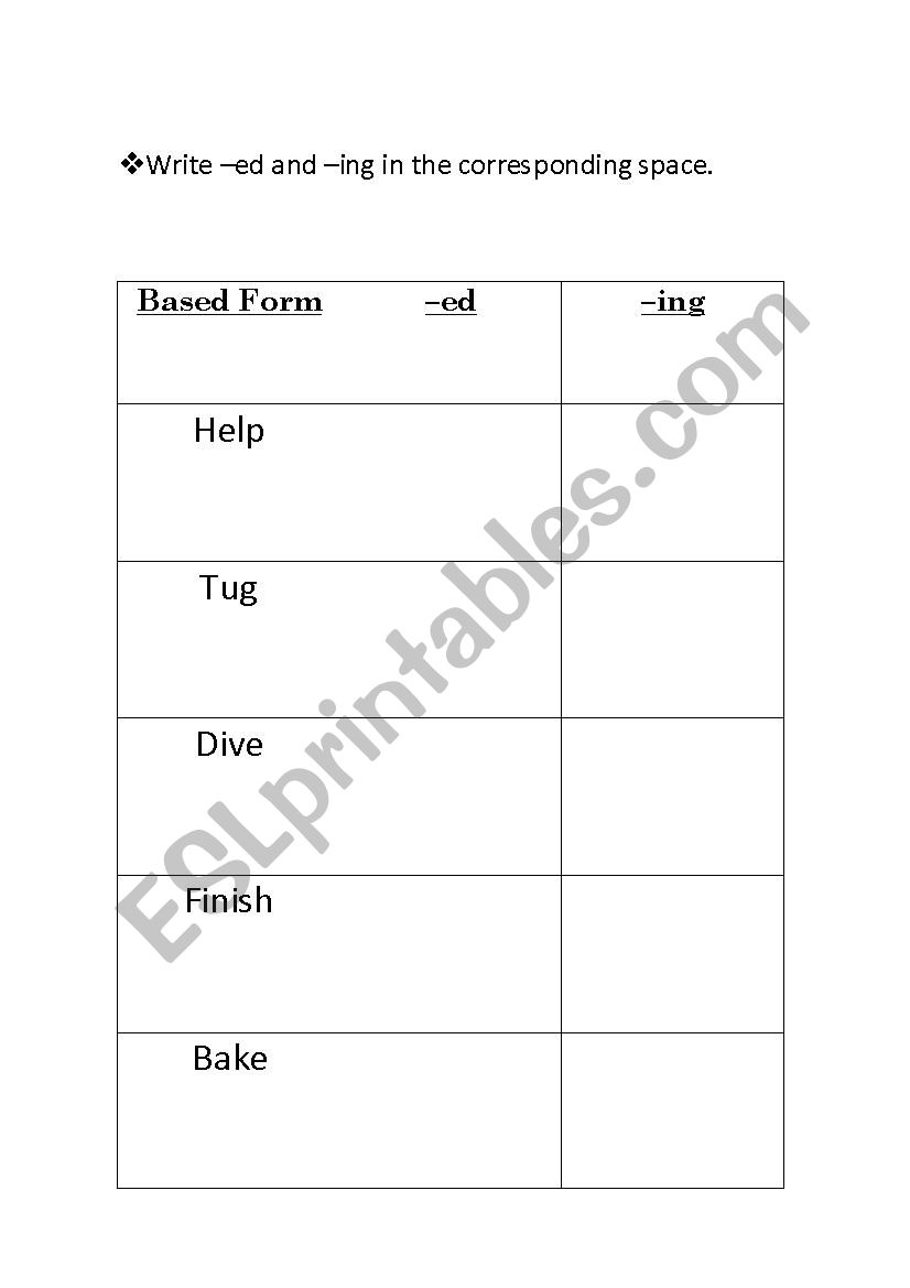 Board game worksheet