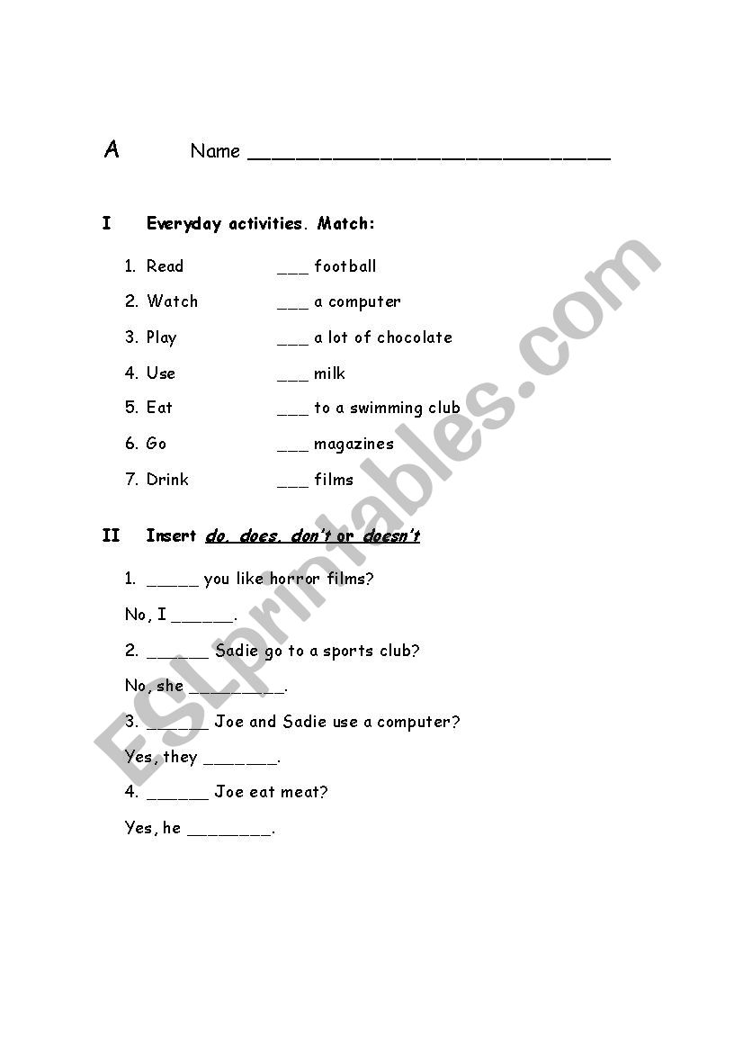 fifth grade activities worksheet