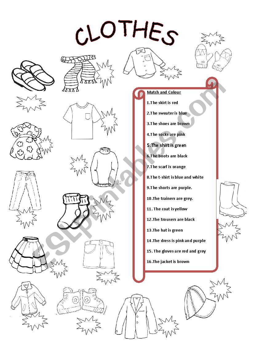 Clothes worksheet